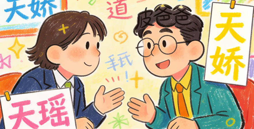 把“天嬌”改成“皮天瑤”，瑤是美玉，既保留了“天”的美好寓意，又用“瑤”柔化了整體感覺(jué)