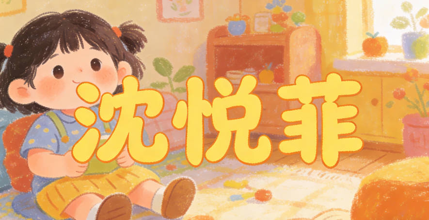 沈悅菲，悅字傳遞快樂情緒，菲字象征美好品質