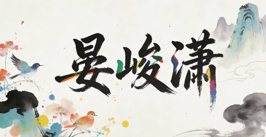 晏峻瀟，峻有堅韌不拔的寓意，瀟有豁達開朗的氣質