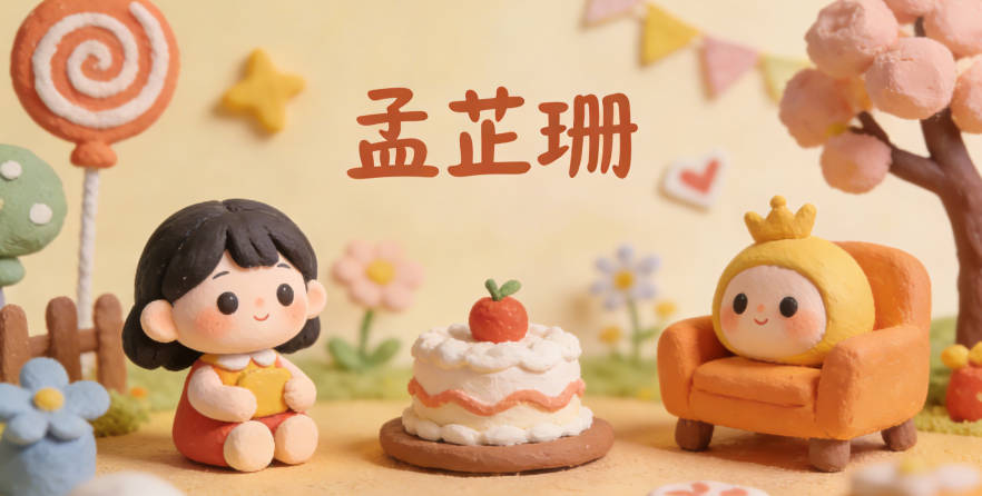 孟芷珊，芷是香草，象征高潔，珊像珊瑚一樣靈動