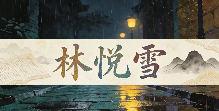 林悅雪,悅是快樂愉悅,雪是純潔無瑕