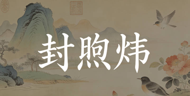 封煦煒，煦是溫暖的陽光，煒是明亮的光