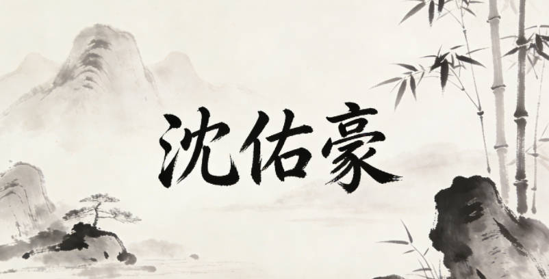 沈佑豪，佑是庇佑扶助，豪是豪邁大氣