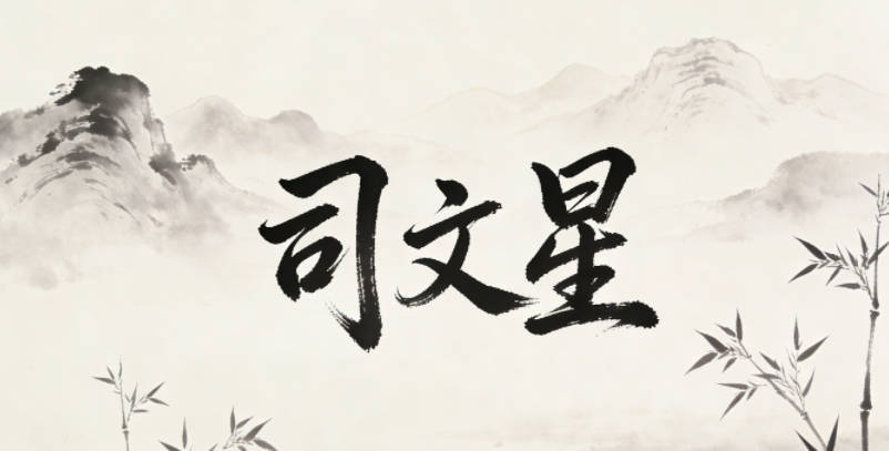 司文星，文星出自古代對文人的尊稱，寓意才華出眾